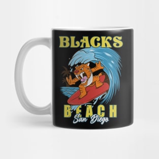 Blacks beach surfing San Diego Mug